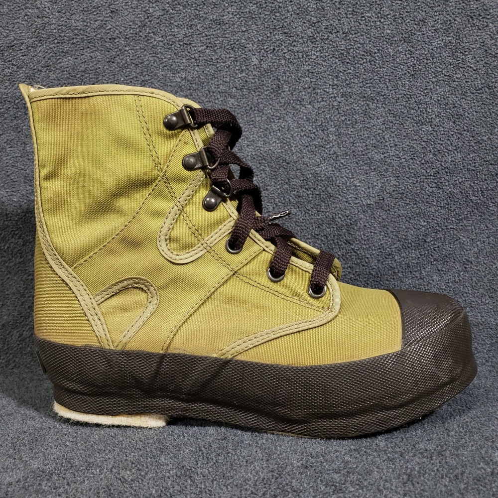 Orvis Wading Boots Men Size 8 Vintage Green Canvas Felt Sole Fly Fishing 482F-01 - Picture 5 of 11